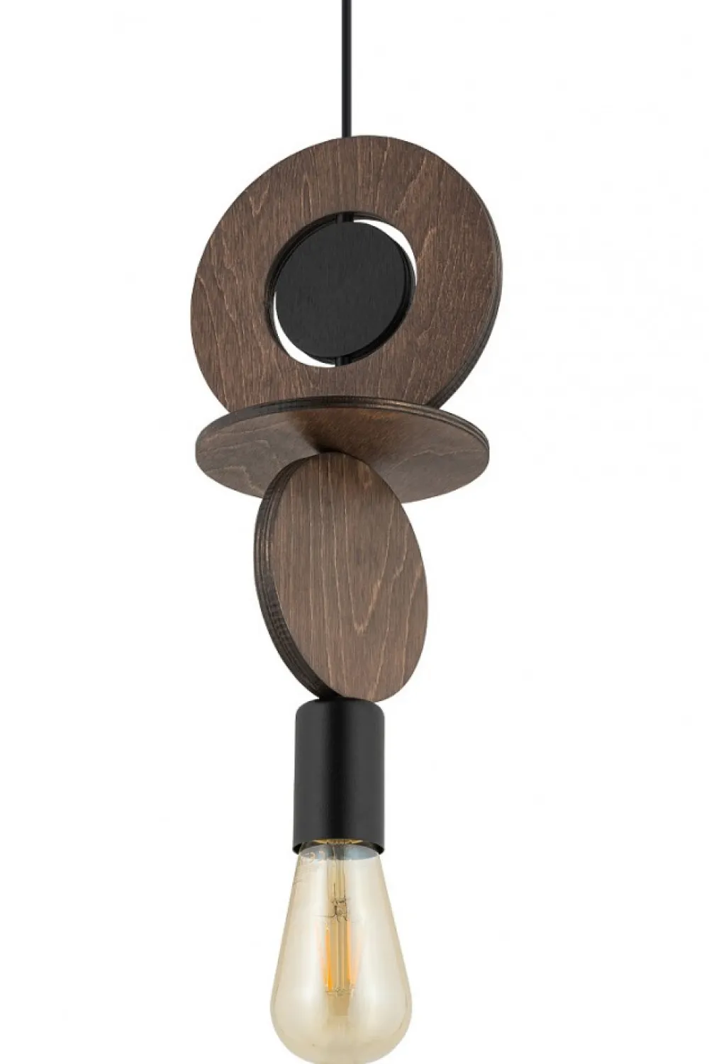 Lampa Wisząca DROPS WOOD C Czarny Brązowy 1xE27 * Nowodvorski