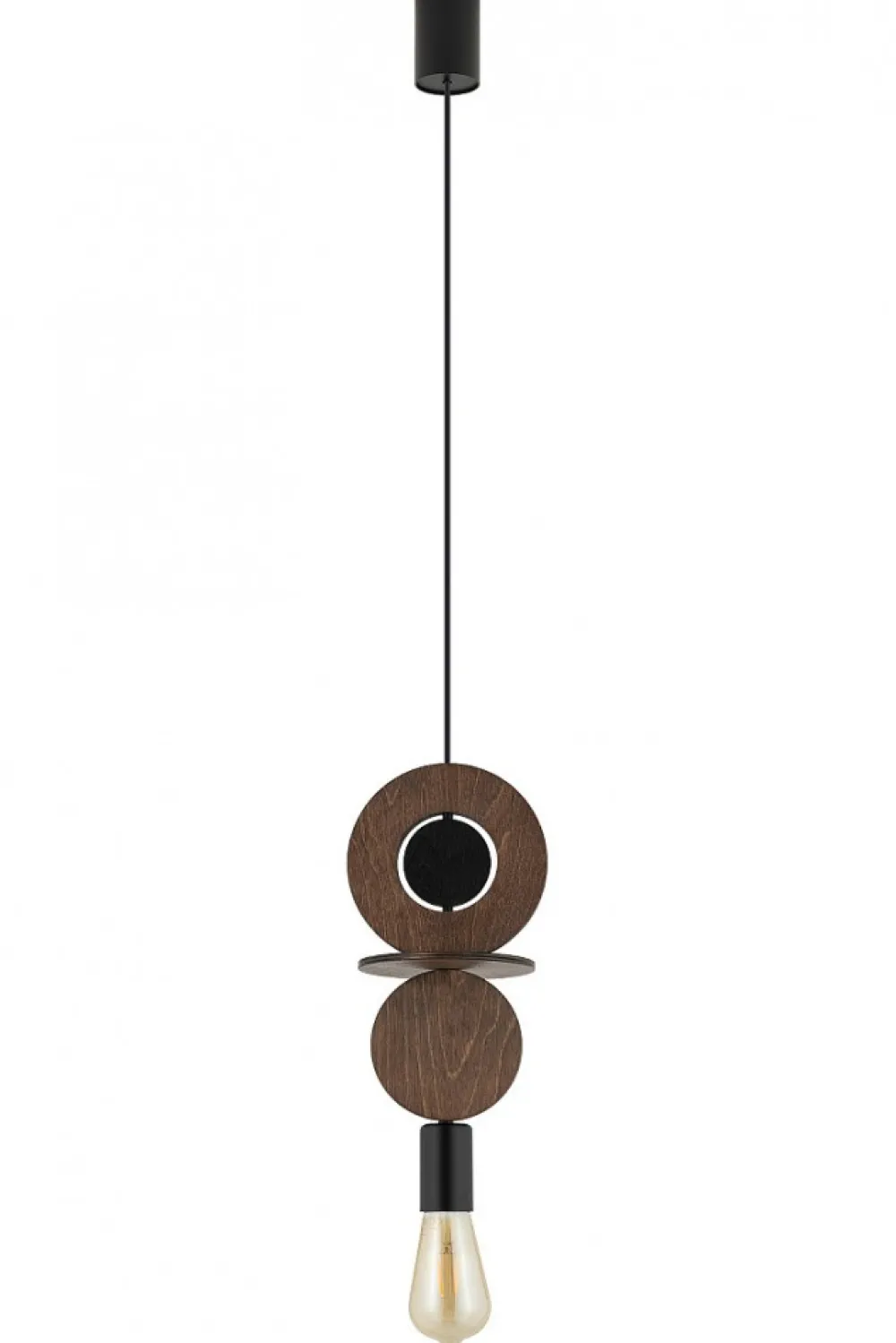 Lampa Wisząca DROPS WOOD C Czarny Brązowy 1xE27 * Nowodvorski