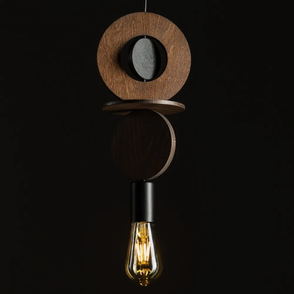 Lampa Wisząca DROPS WOOD C Czarny Brązowy 1xE27 * Nowodvorski