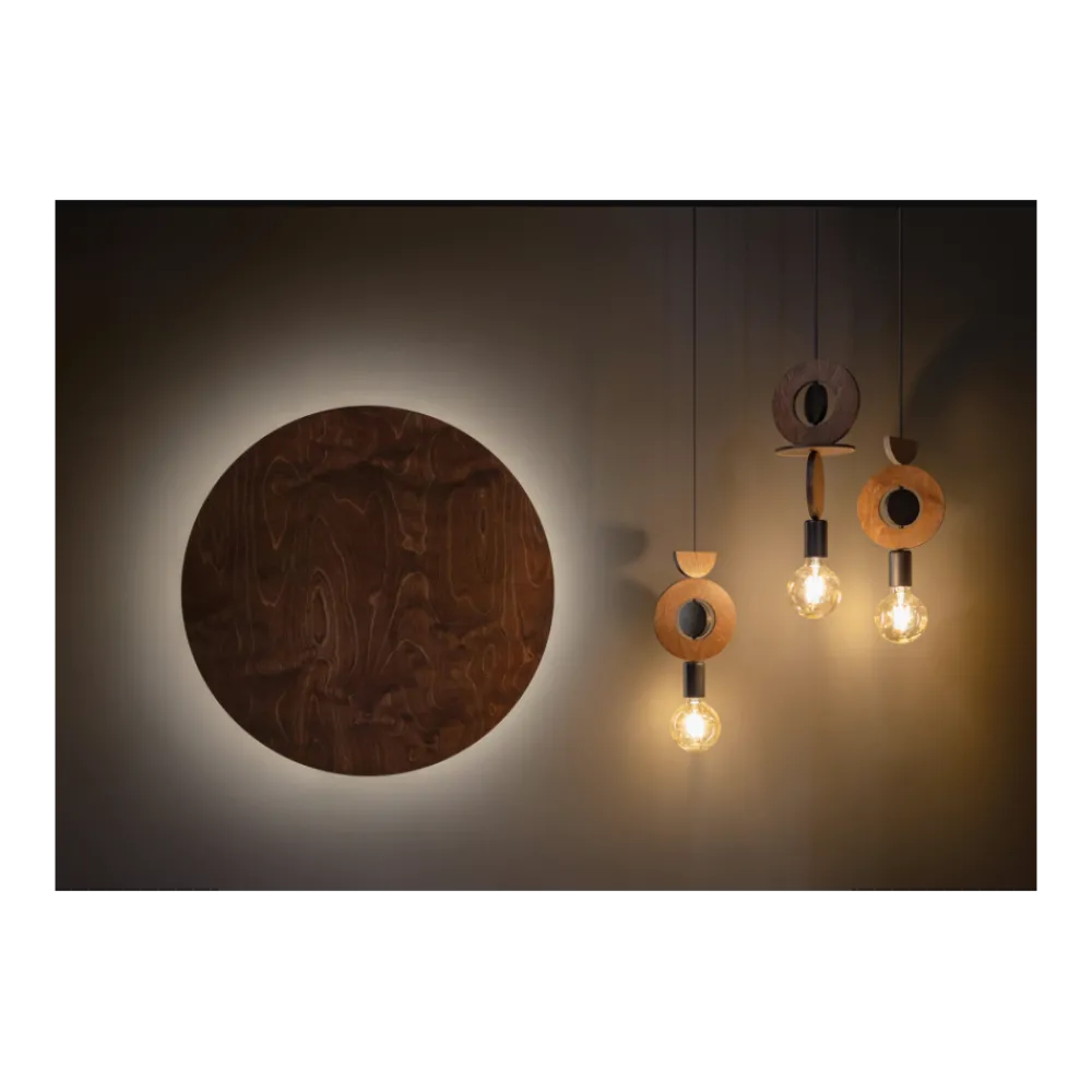 Lampa Wisząca DROPS WOOD C Czarny Brązowy 1xE27 * Nowodvorski