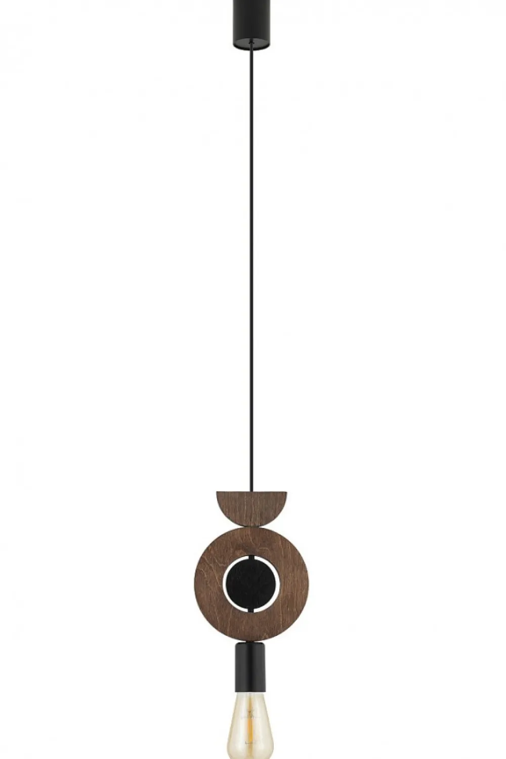 Lampa Wisząca DROPS WOOD D Czarny Brązowy 1xE27 * Nowodvorski