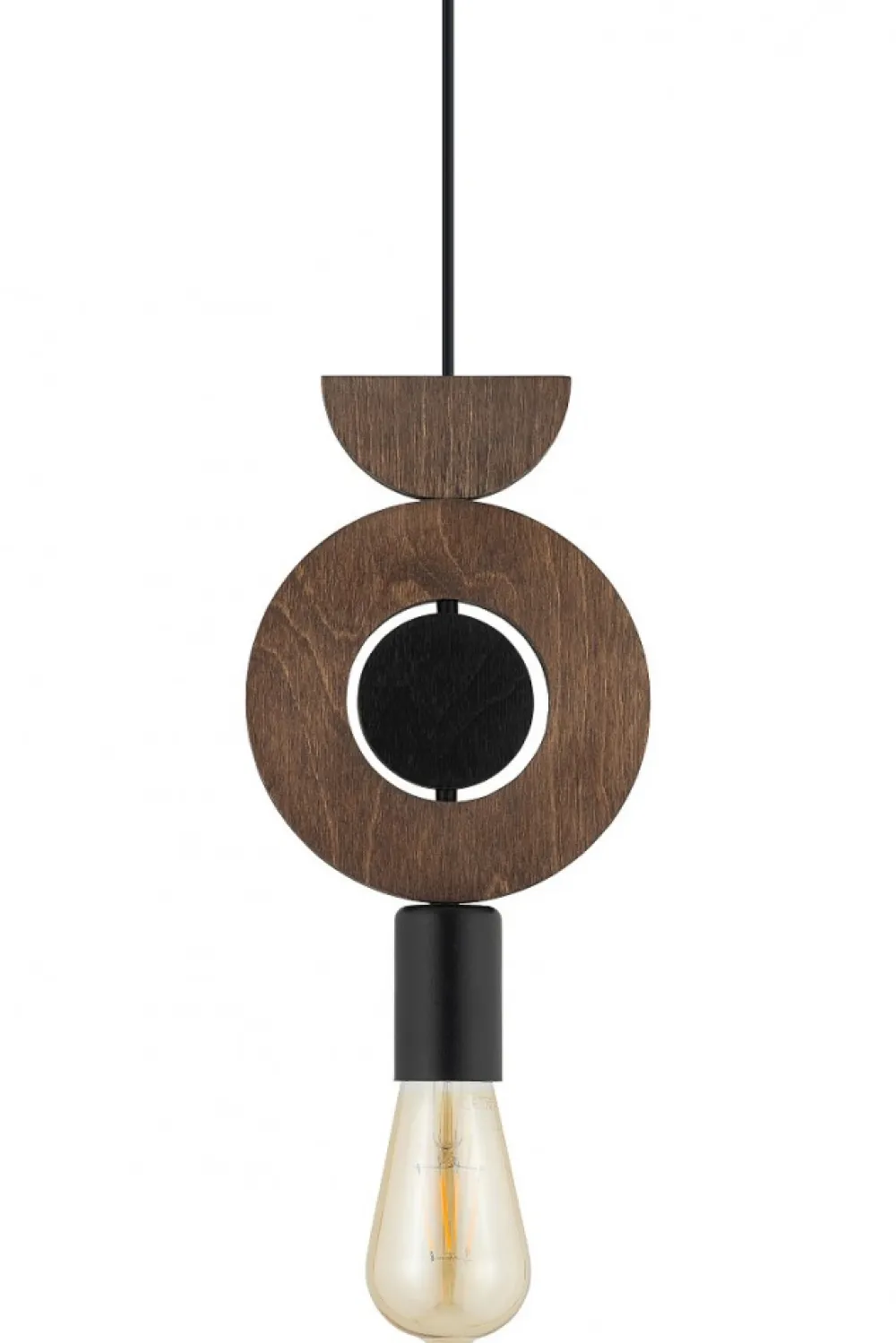 Lampa Wisząca DROPS WOOD D Czarny Brązowy 1xE27 * Nowodvorski
