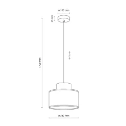 Lampa wisząca DUO biała juta 1xE27 * TK Lighting New