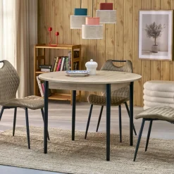 Lampa wisząca DUO czarna abażur juta multikolor 3xE27 * TK Lighting