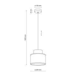 Lampa wisząca DUO czarna abażur juta 1xE27 20 cm * TK Lighting Sale