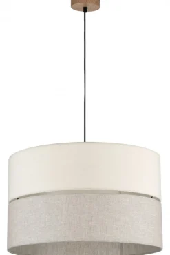 Lampa Wisząca ECO Szary Beżowy Abażur 3xE27 50cm * TK Lighting Online