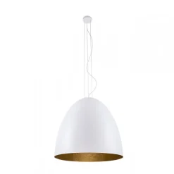 Lampa Wisząca EGG Biały Złoty Metalowy Klosz 1xE27 55cm * Nowodvorski Clearance