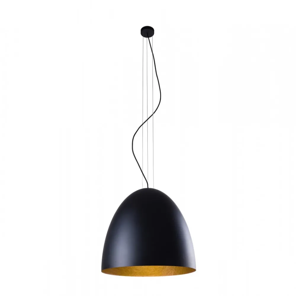 Lampa Wisząca EGG Czarny Złoty Metalowy Klosz 1xE27 55cm * Nowodvorski Hot
