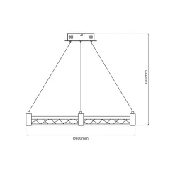 Lampa wisząca ELEGANCE Złota 36W LED 4000K 60cm * Eko-light Clearance