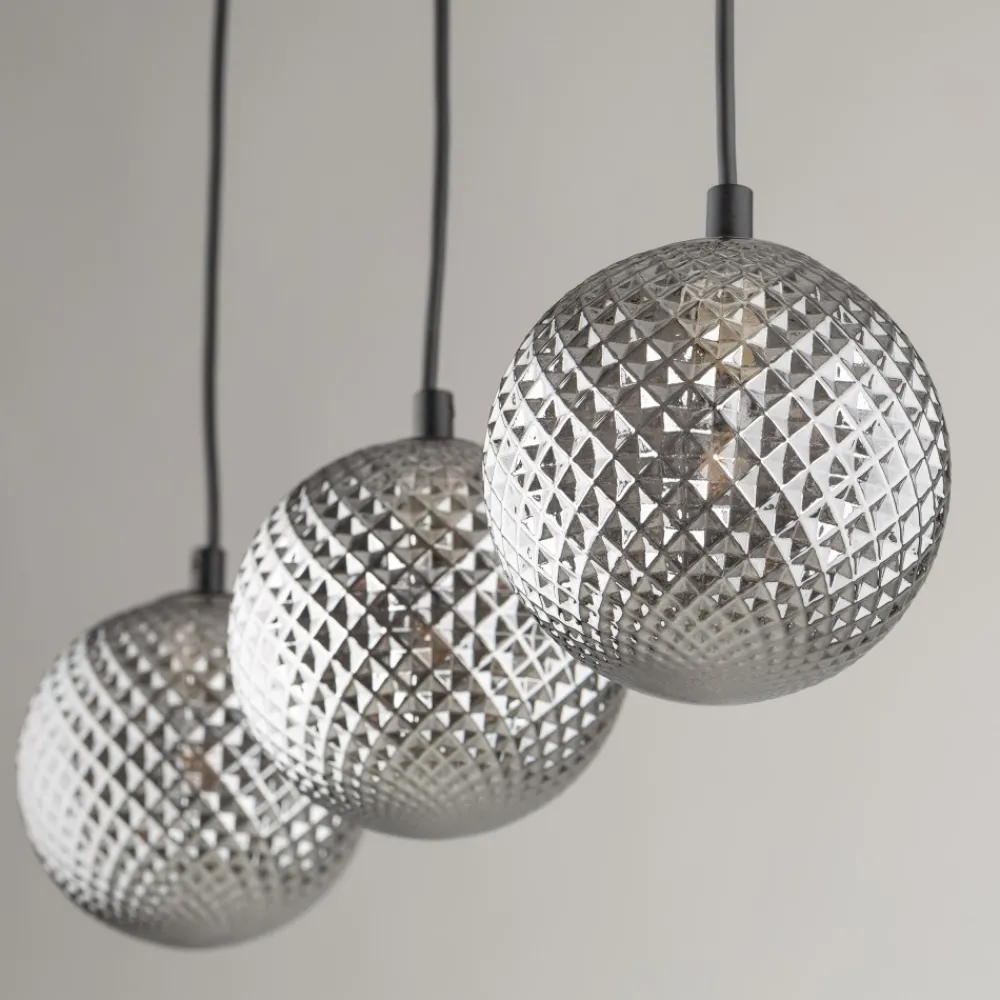 Lampa Wisząca ELENA Czarny Szklane Klosze 3xG9 * TK Lighting New