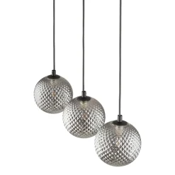 Lampa Wisząca ELENA Czarny Szklane Klosze 3xG9 * TK Lighting New