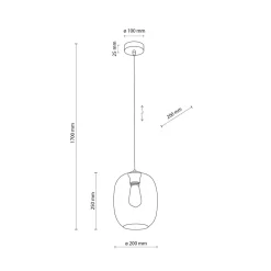 Lampa Wisząca ELIO Topaz Szklany Klosz 1xE27 20cm * TK Lighting Clearance