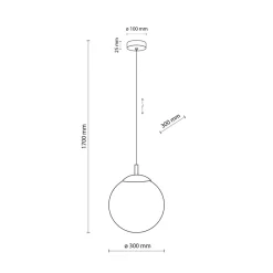 Lampa Wisząca ESME Biały Szklany Klosz 1xE27 30 cm * TK Lighting