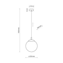 Lampa Wisząca ESME Biały Szklany Klosz 1xE27 25 cm * TK Lighting