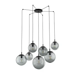 Lampa Wisząca ESME Grafitowy Szklane Klosze 7xE27 * TK Lighting New