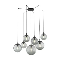 Lampa Wisząca ESME Grafitowy Szklane Klosze 7xE27 * TK Lighting New