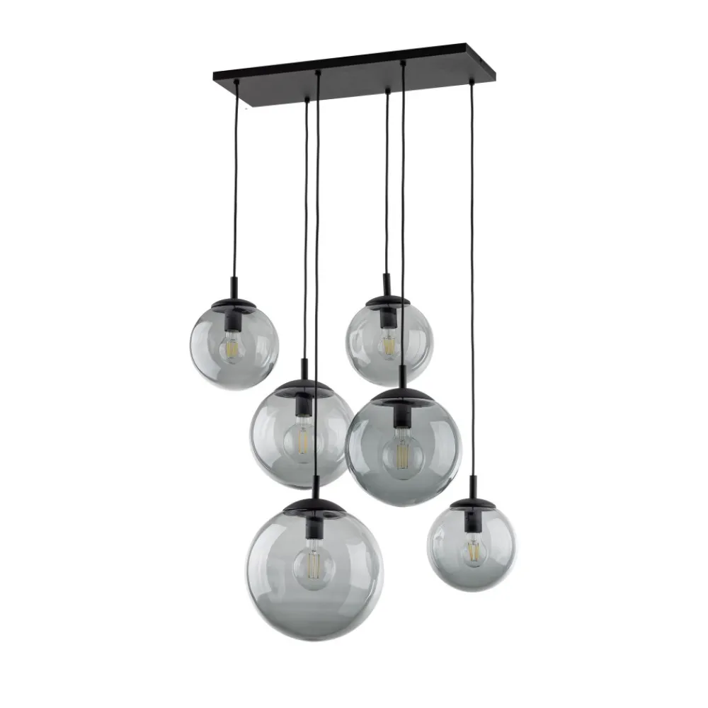 Lampa Wisząca ESME Grafitowy Szklane Klosze 6xE27 77cm * TK Lighting Sale