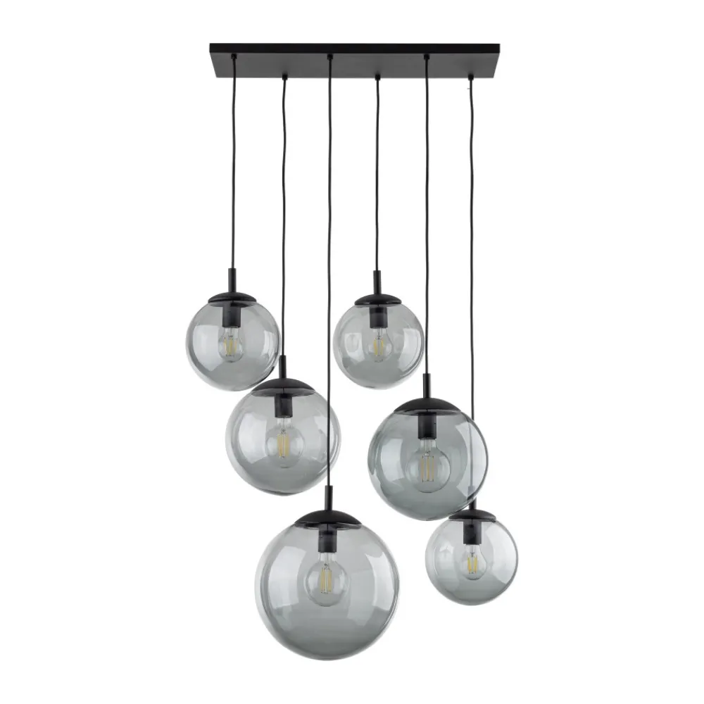 Lampa Wisząca ESME Grafitowy Szklane Klosze 6xE27 77cm * TK Lighting Sale