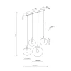 Lampa Wisząca ESME Grafitowy Szklane Klosze 4xE27 87cm * TK Lighting Sale