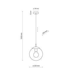 Lampa Wisząca ESME Grafitowy Szklany Klosz 1xE27 25 cm * TK Lighting Hot