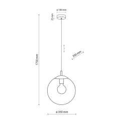 Lampa Wisząca ESME Grafitowy Szklany Klosz 1xE27 35 cm * TK Lighting Outlet