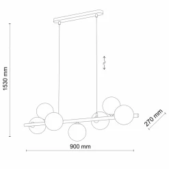 Lampa Wisząca ESTERA Czarny Grafitowy Szklane Klosze 9xG9 * TK Lighting