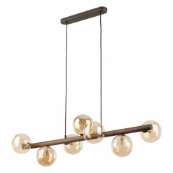 Lampa wisząca ESTERA WOOD brązowa orzech 7xG9 * TK Lighting Hot