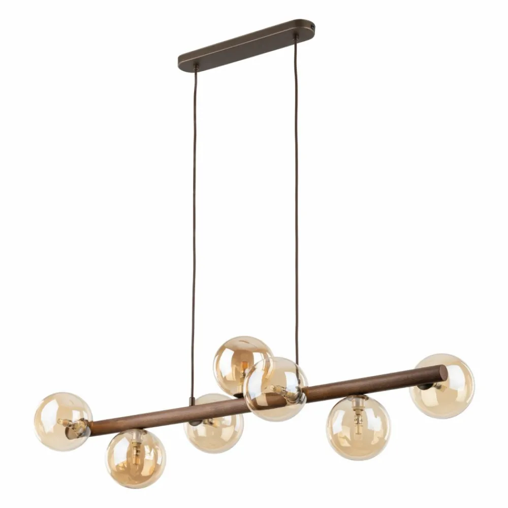 Lampa wisząca ESTERA WOOD brązowa orzech 7xG9 * TK Lighting Hot