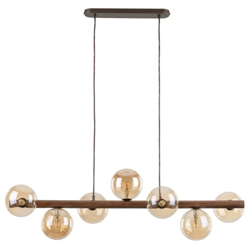 Lampa wisząca ESTERA WOOD brązowa orzech 7xG9 * TK Lighting Hot