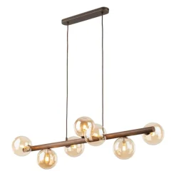 Lampa wisząca ESTERA WOOD brązowa orzech 7xG9 * TK Lighting Hot