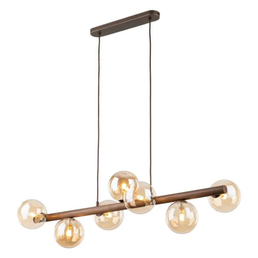Lampa wisząca ESTERA WOOD brązowa orzech 7xG9 * TK Lighting Hot