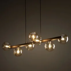 Lampa wisząca ESTERA WOOD brązowa orzech 7xG9 * TK Lighting Hot