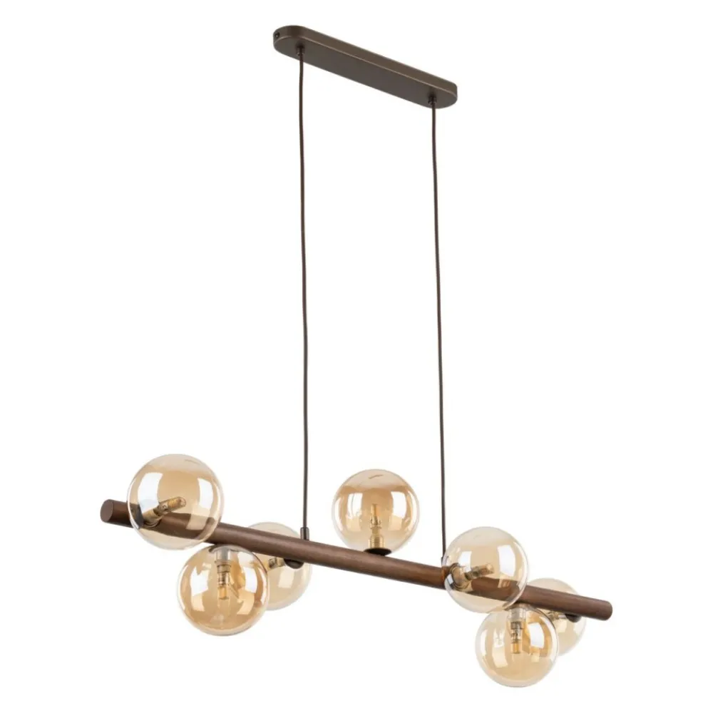 Lampa wisząca ESTERA WOOD brązowa orzech 7xG9 * TK Lighting Hot
