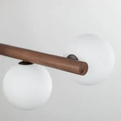 Lampa wisząca ESTERA WOOD orzech klosz biały 7xG9 * TK Lighting Outlet