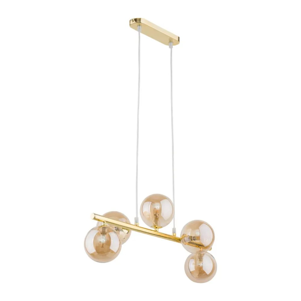 Lampa Wisząca ESTERA Złoty Szklane Klosze 5xG9 * TK Lighting Sale