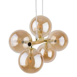 Lampa Wisząca ESTERA Złoty Szklane Klosze 5xG9 * TK Lighting Sale