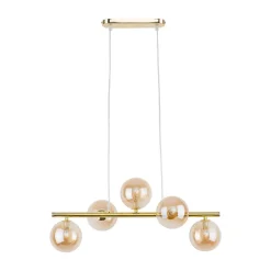 Lampa Wisząca ESTERA Złoty Szklane Klosze 5xG9 * TK Lighting Sale