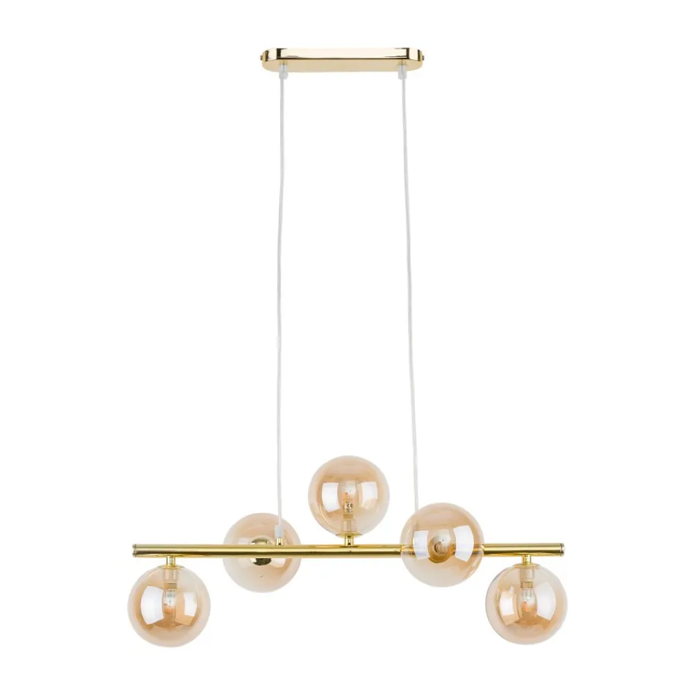 Lampa Wisząca ESTERA Złoty Szklane Klosze 5xG9 * TK Lighting Sale