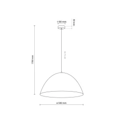 Lampa Wisząca FARO Biały Metalowy Klosz 1xE27 50cm * TK Lighting Outlet