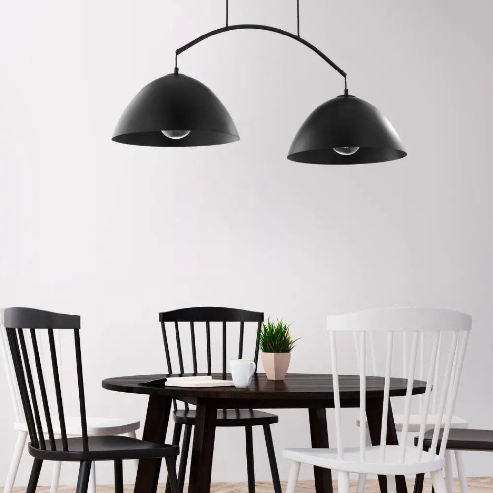 Lampa Wisząca FARO Czarny Metalowe Klosze 2xE27 * TK Lighting Online