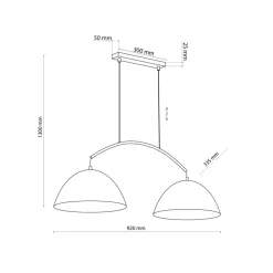 Lampa Wisząca FARO Czarny Metalowe Klosze 2xE27 * TK Lighting Online
