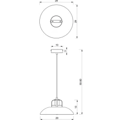 Lampa Wisząca FELIX Czarny Złoty Metalowy Klosz 1xE27 30cm * Eko-light