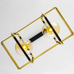 Lampa Wisząca FIORI Czarny Złoty Szklane Klosze 2xG9 * Jupiter