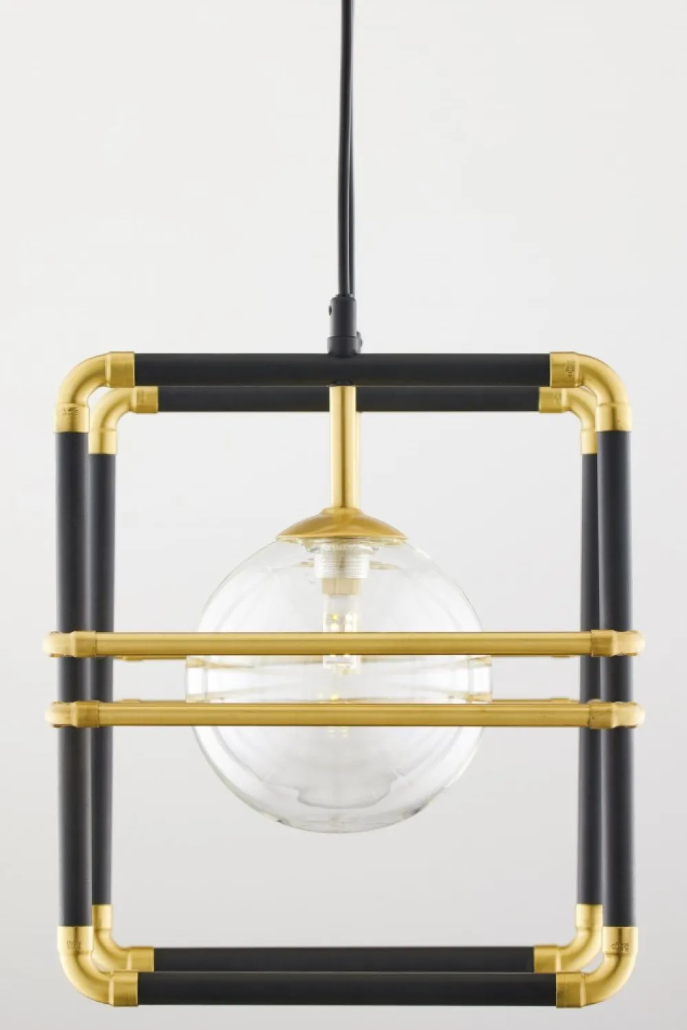 Lampa Wisząca FIORI I Czarny Złoty Szklane Klosze 2xG9 * Jupiter Best