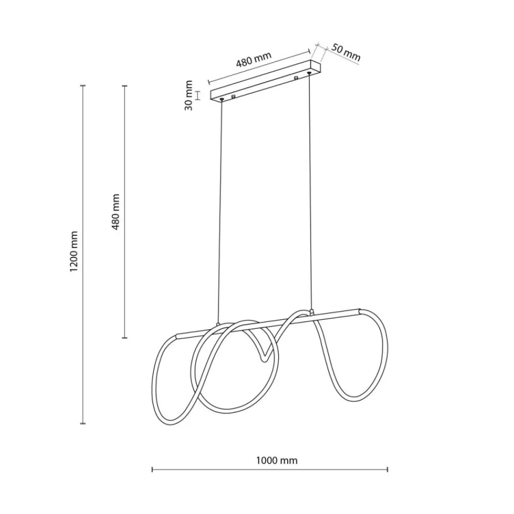 Lampa wisząca FLEXI czarna 1xLED 45W 4000K * TK Lighting Hot