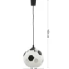 Lampa Wisząca FOOTBALL Czarny Biały Ceramiczny Klosz 1xE27 * TK Lighting Discount