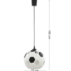 Lampa Wisząca FOOTBALL Czarny Biały Ceramiczny Klosz 1xE27 * TK Lighting Discount