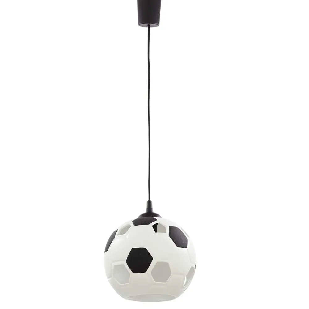Lampa Wisząca FOOTBALL Czarny Biały Ceramiczny Klosz 1xE27 * TK Lighting Discount