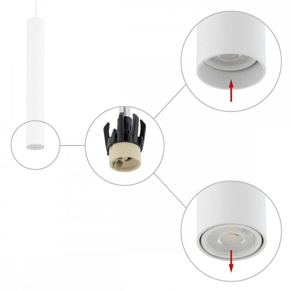 Lampa Wisząca FOURTY M Biały 1xGU10 R35 * Nowodvorski Online