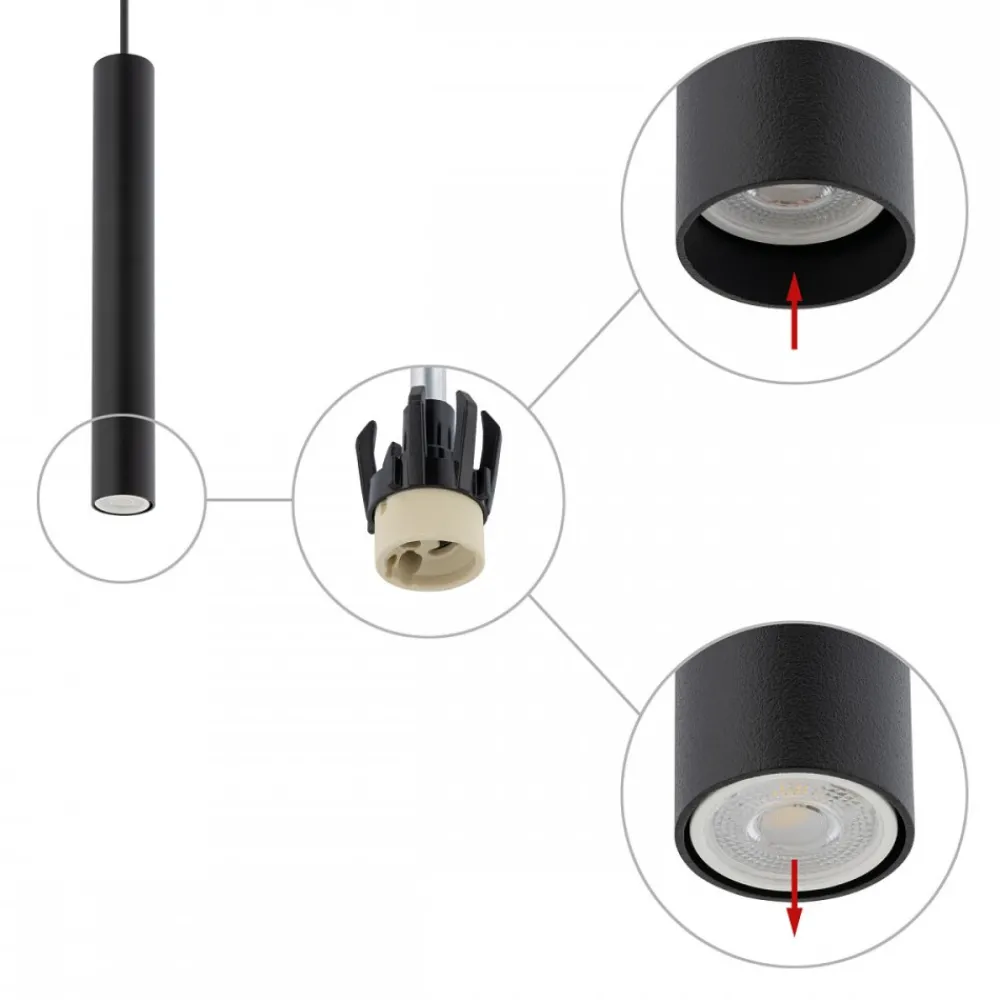 Lampa Wisząca FOURTY M Czarny 1xGU10 R35 * Nowodvorski New
